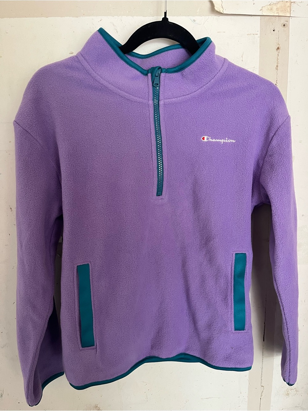 Champion Lavender Half-Zip Fleece with Teal Trim